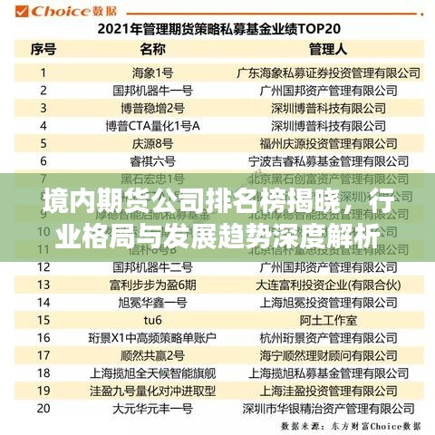 境内期货公司排名榜揭晓，行业格局与发展趋势深度解析